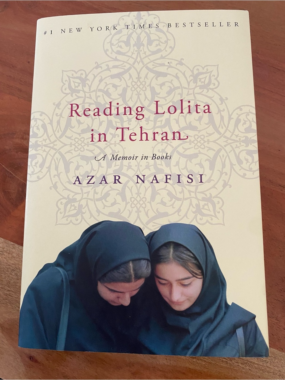 Reading Lolita in Tehran by Azar Nafisi — Cream Cover with Maroon Title